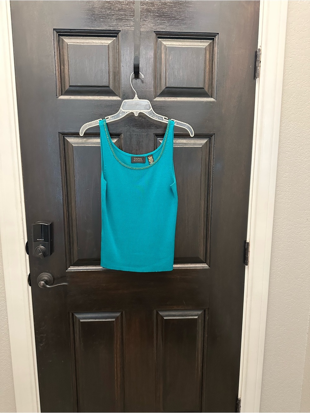 Dana Buchman Teal Sleeveless Silk Tank Size M